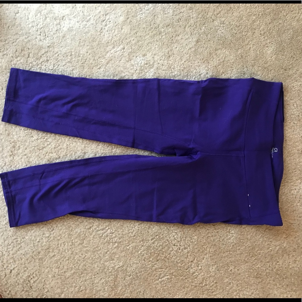 Dark purple workout capris